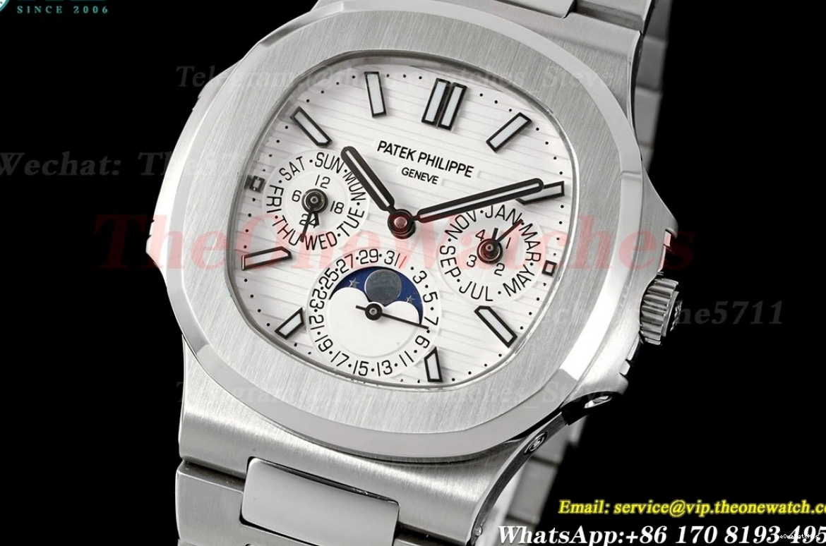 Nautilus 5740 40mm A240 Stk SS SS GRF White 0307